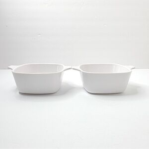 Corning Ware Winter White 2 3/4 Cup Casserole Baker Dish P-43-B Pair Set Two